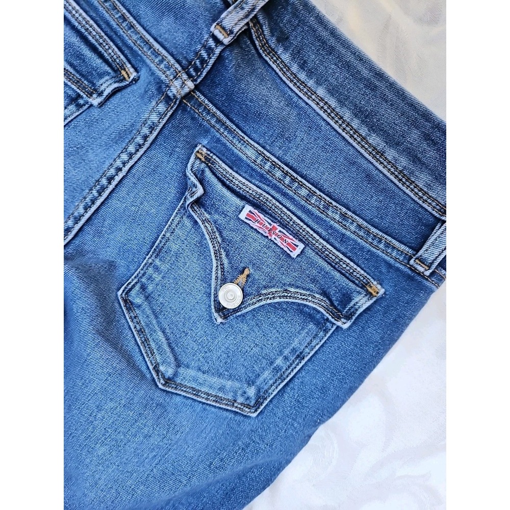 Hudson Collin Midrise Skinny Jeans Flap Pocket Raw Hem Capri Size 27 - Picture 9 of 11